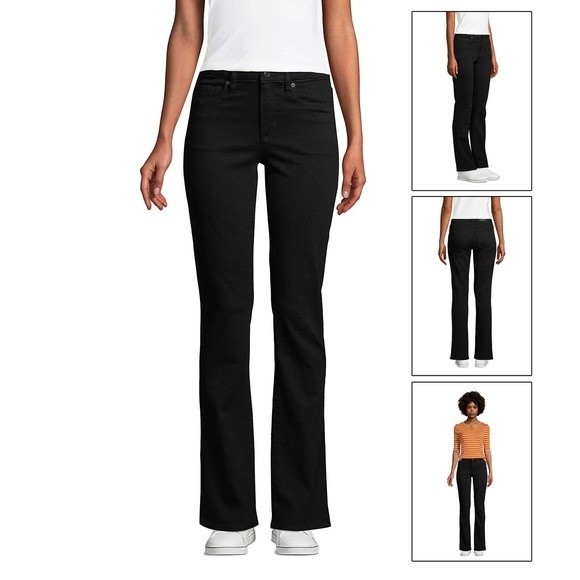 Lands' End Jeans 4x29 Lands End Mid Rise Bootcut Black Jeans For